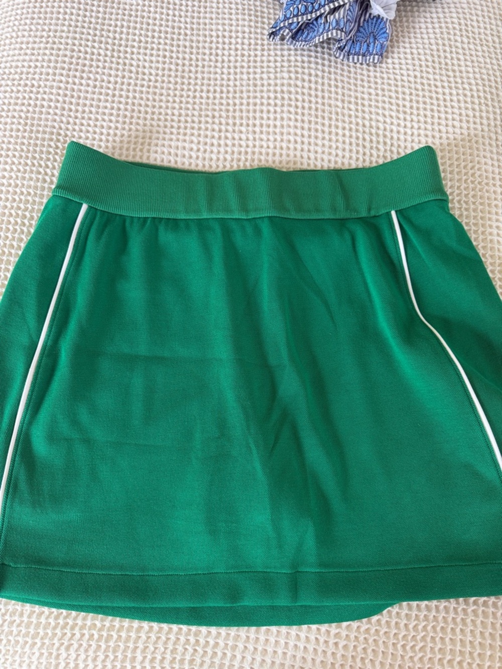 SPANX Green Mini Skirt with White Piping